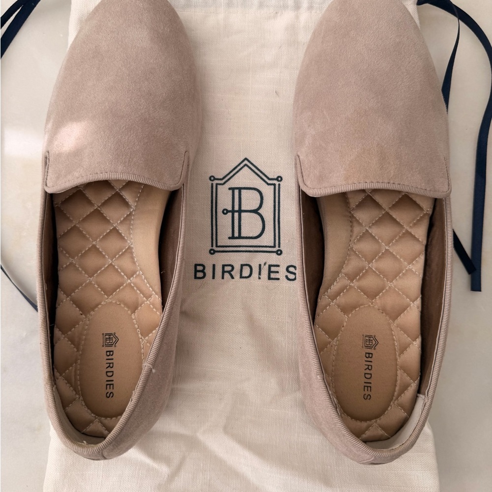 Birdies Women's Beige Suede Flats